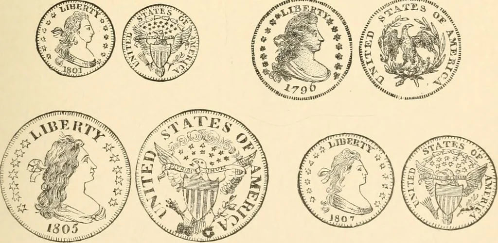 An illustration from Illustrated encyclopaedia of gold and silver coins of the world; illustrating the modern, ancient, current and curious, from A.D. 1885 back to B.C. 700, 1886, leaf 32