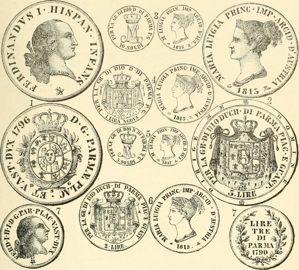 An illustration from Illustrated encyclopaedia of gold and silver coins of the world; illustrating the modern, ancient, current and curious, from A.D. 1885 back to B.C. 700, 1886, leaf 320