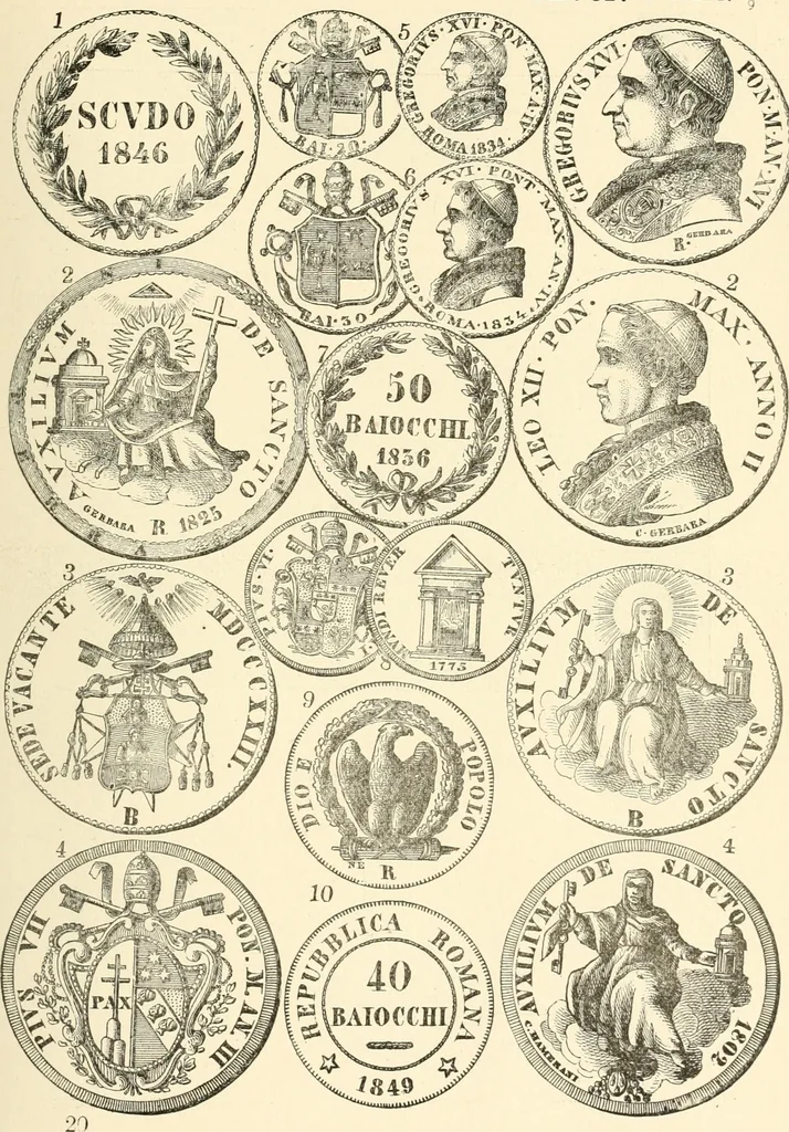 An illustration from Illustrated encyclopaedia of gold and silver coins of the world; illustrating the modern, ancient, current and curious, from A.D. 1885 back to B.C. 700, 1886, leaf 324