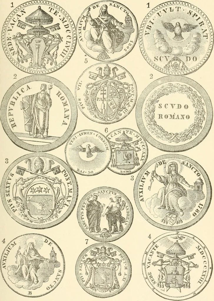 An illustration from Illustrated encyclopaedia of gold and silver coins of the world; illustrating the modern, ancient, current and curious, from A.D. 1885 back to B.C. 700, 1886, leaf 328