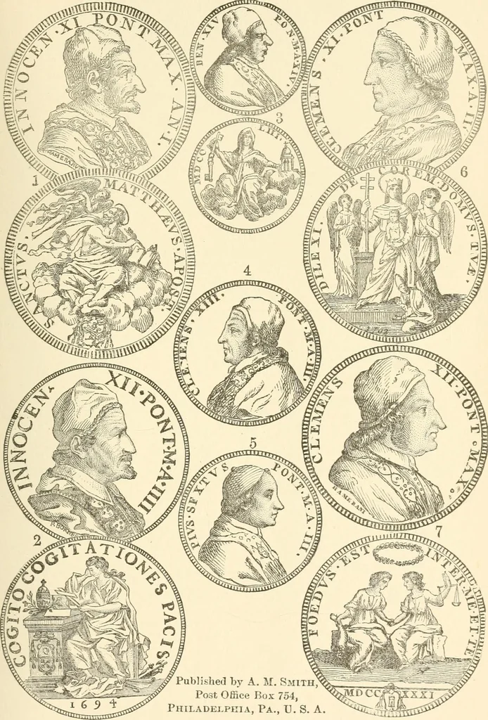 An illustration from Illustrated encyclopaedia of gold and silver coins of the world; illustrating the modern, ancient, current and curious, from A.D. 1885 back to B.C. 700, 1886, leaf 330