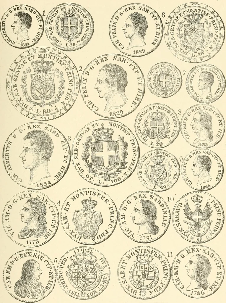 An illustration from Illustrated encyclopaedia of gold and silver coins of the world; illustrating the modern, ancient, current and curious, from A.D. 1885 back to B.C. 700, 1886, leaf 332