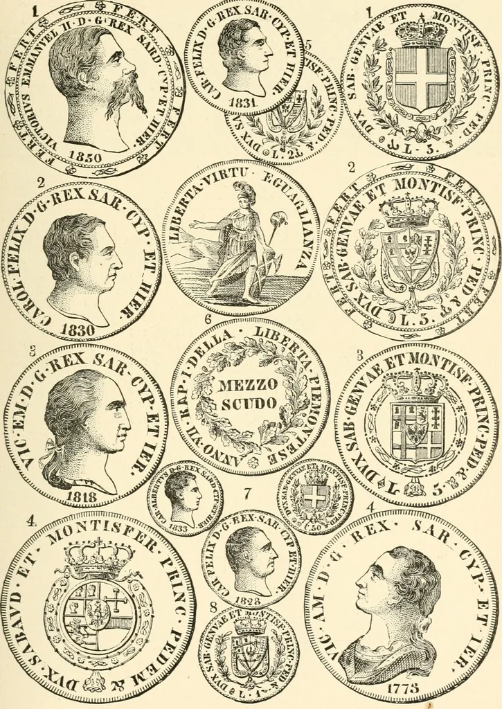 An illustration from Illustrated encyclopaedia of gold and silver coins of the world; illustrating the modern, ancient, current and curious, from A.D. 1885 back to B.C. 700, 1886, leaf 338