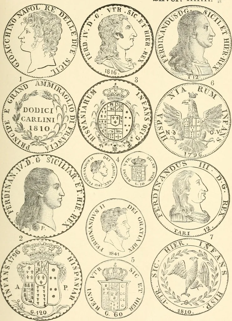 An illustration from Illustrated encyclopaedia of gold and silver coins of the world; illustrating the modern, ancient, current and curious, from A.D. 1885 back to B.C. 700, 1886, leaf 342