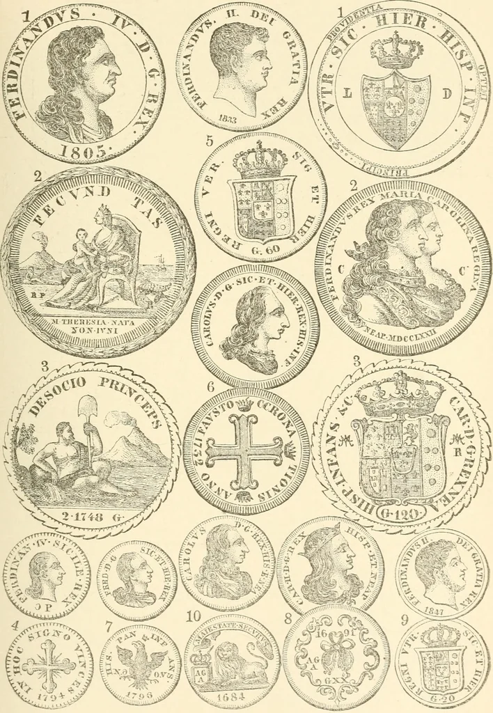 An illustration from Illustrated encyclopaedia of gold and silver coins of the world; illustrating the modern, ancient, current and curious, from A.D. 1885 back to B.C. 700, 1886, leaf 346