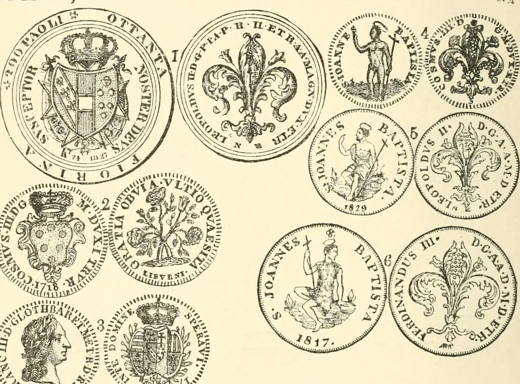 An illustration from Illustrated encyclopaedia of gold and silver coins of the world; illustrating the modern, ancient, current and curious, from A.D. 1885 back to B.C. 700, 1886, leaf 351