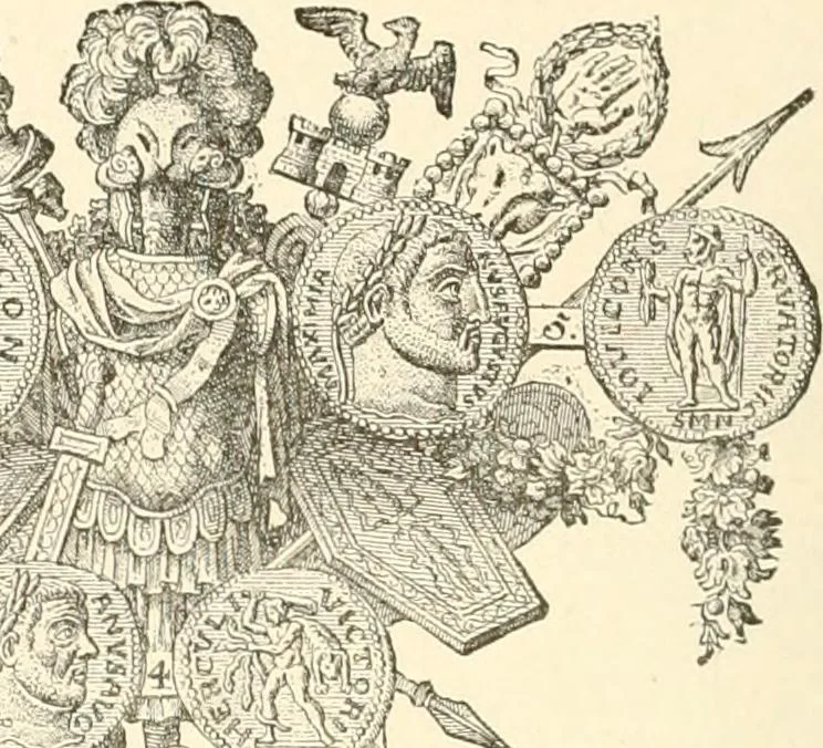 An illustration from Illustrated encyclopaedia of gold and silver coins of the world; illustrating the modern, ancient, current and curious, from A.D. 1885 back to B.C. 700, 1886, leaf 353
