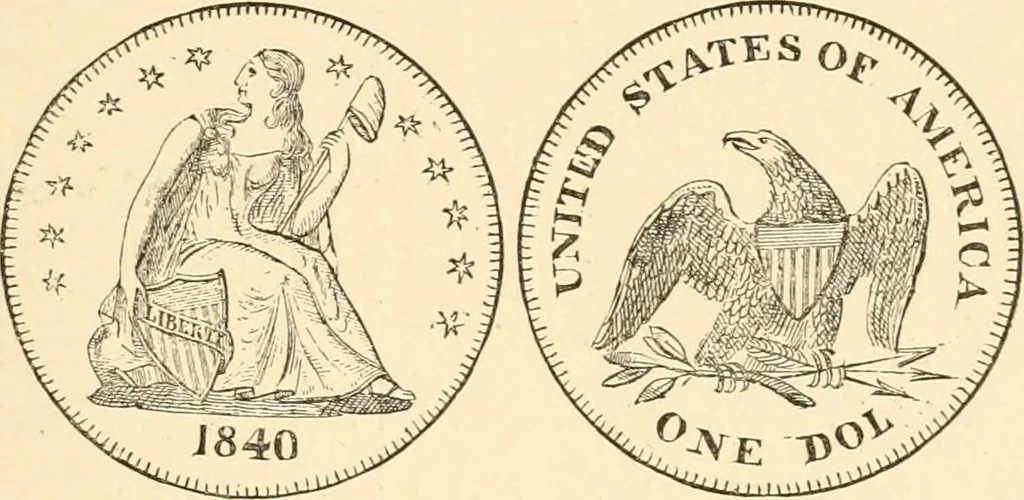 An illustration from Illustrated encyclopaedia of gold and silver coins of the world; illustrating the modern, ancient, current and curious, from A.D. 1885 back to B.C. 700, 1886, leaf 36