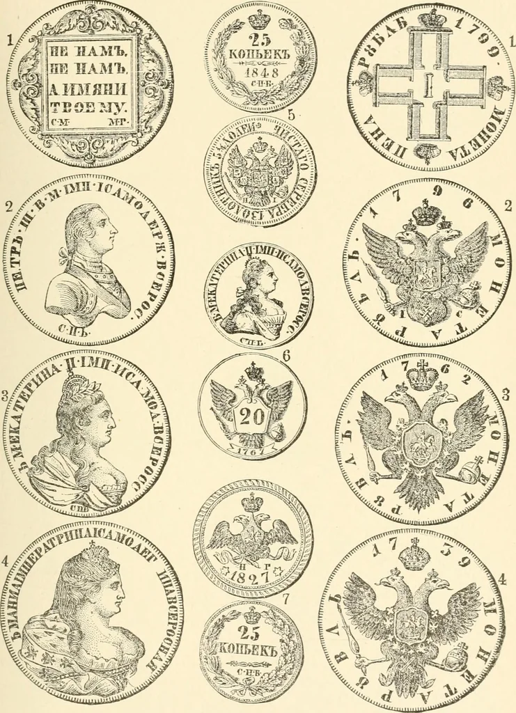 An illustration from Illustrated encyclopaedia of gold and silver coins of the world; illustrating the modern, ancient, current and curious, from A.D. 1885 back to B.C. 700, 1886, leaf 390
