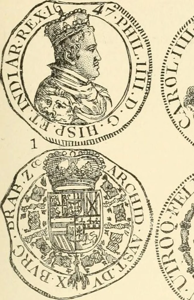 An illustration from Illustrated encyclopaedia of gold and silver coins of the world; illustrating the modern, ancient, current and curious, from A.D. 1885 back to B.C. 700, 1886, leaf 392