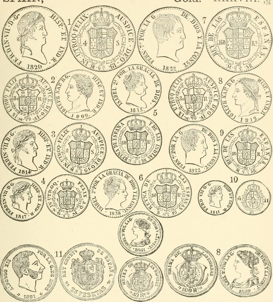 An illustration from Illustrated encyclopaedia of gold and silver coins of the world; illustrating the modern, ancient, current and curious, from A.D. 1885 back to B.C. 700, 1886, leaf 394