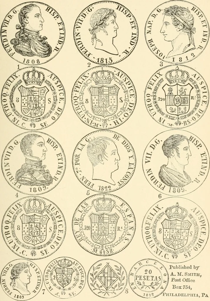 An illustration from Illustrated encyclopaedia of gold and silver coins of the world; illustrating the modern, ancient, current and curious, from A.D. 1885 back to B.C. 700, 1886, leaf 396