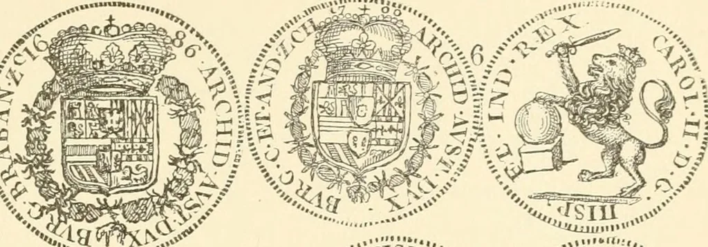 An illustration from Illustrated encyclopaedia of gold and silver coins of the world; illustrating the modern, ancient, current and curious, from A.D. 1885 back to B.C. 700, 1886, leaf 398