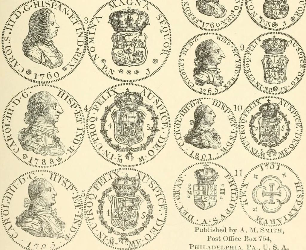 An illustration from Illustrated encyclopaedia of gold and silver coins of the world; illustrating the modern, ancient, current and curious, from A.D. 1885 back to B.C. 700, 1886, leaf 398