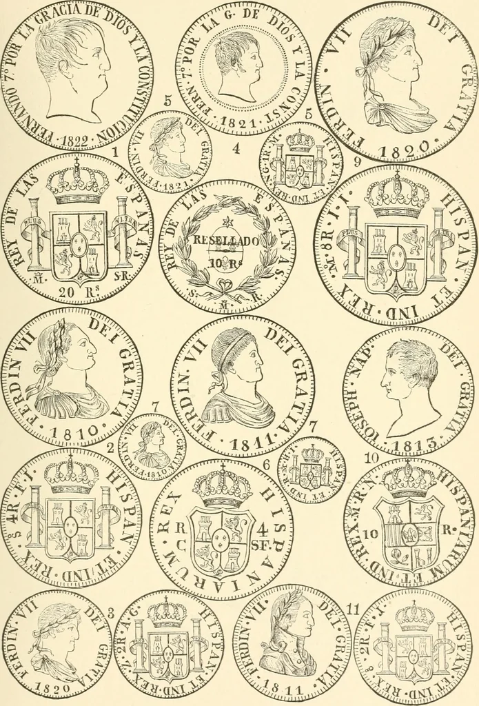 An illustration from Illustrated encyclopaedia of gold and silver coins of the world; illustrating the modern, ancient, current and curious, from A.D. 1885 back to B.C. 700, 1886, leaf 402