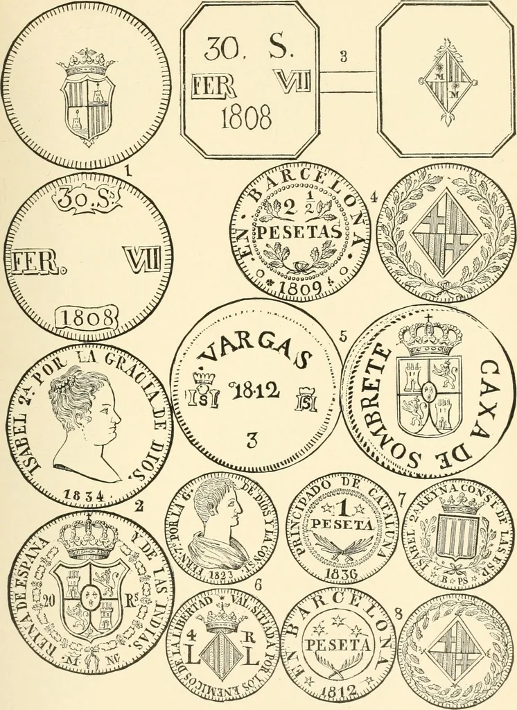 An illustration from Illustrated encyclopaedia of gold and silver coins of the world; illustrating the modern, ancient, current and curious, from A.D. 1885 back to B.C. 700, 1886, leaf 410