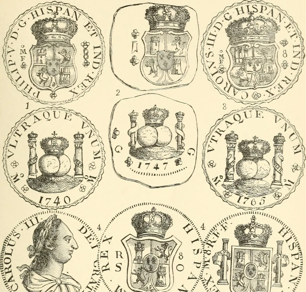 An illustration from Illustrated encyclopaedia of gold and silver coins of the world; illustrating the modern, ancient, current and curious, from A.D. 1885 back to B.C. 700, 1886, leaf 412