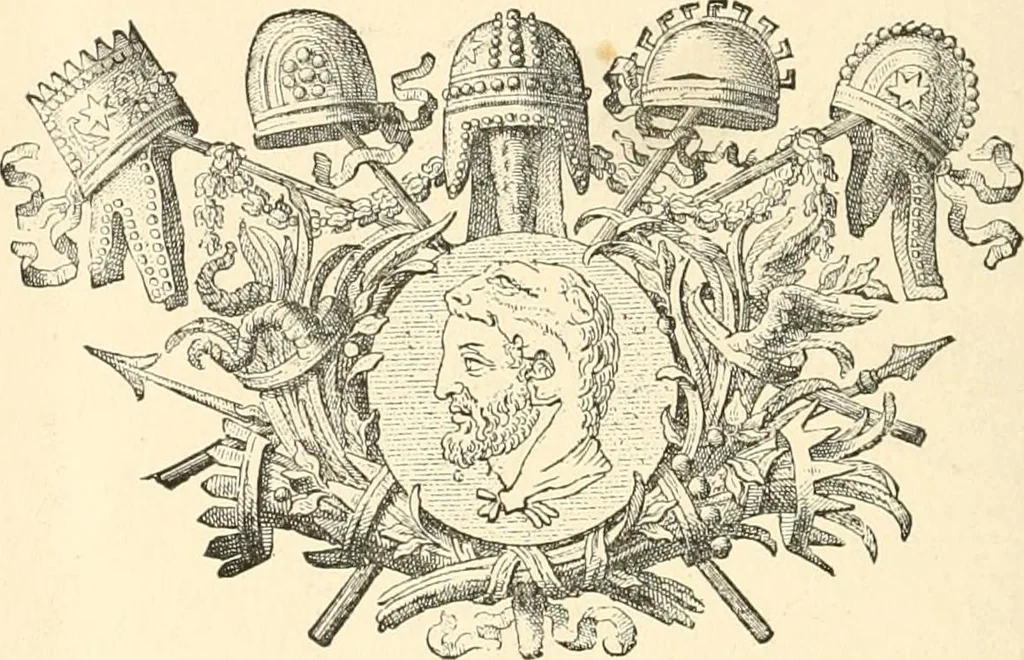 An illustration from Illustrated encyclopaedia of gold and silver coins of the world; illustrating the modern, ancient, current and curious, from A.D. 1885 back to B.C. 700, 1886, leaf 463