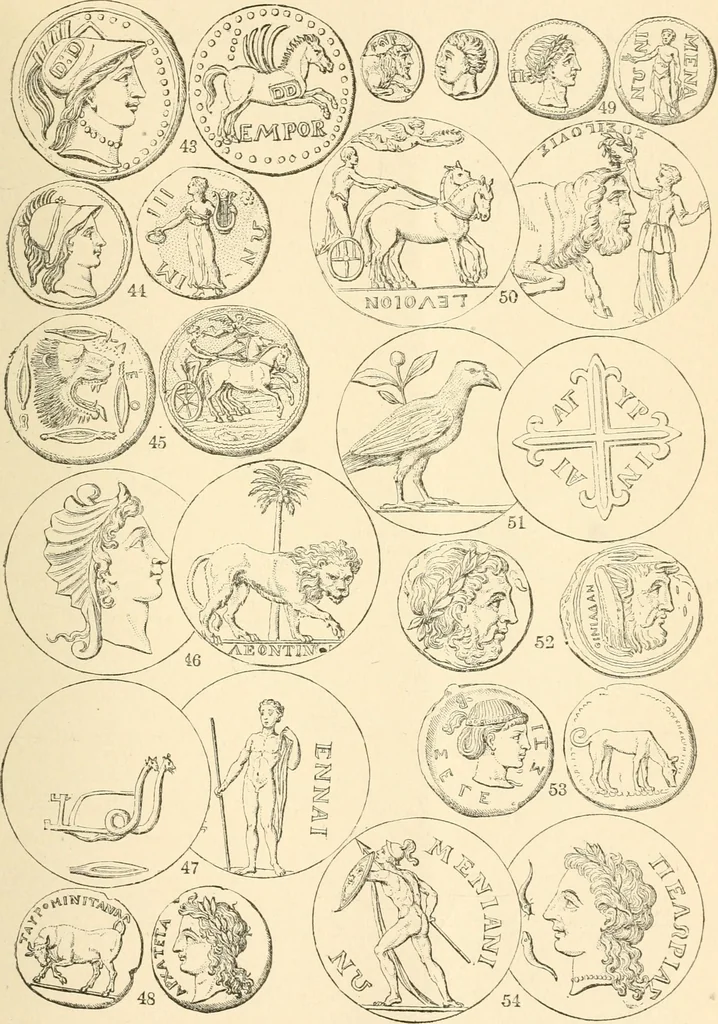 An illustration from Illustrated encyclopaedia of gold and silver coins of the world; illustrating the modern, ancient, current and curious, from A.D. 1885 back to B.C. 700, 1886, leaf 476