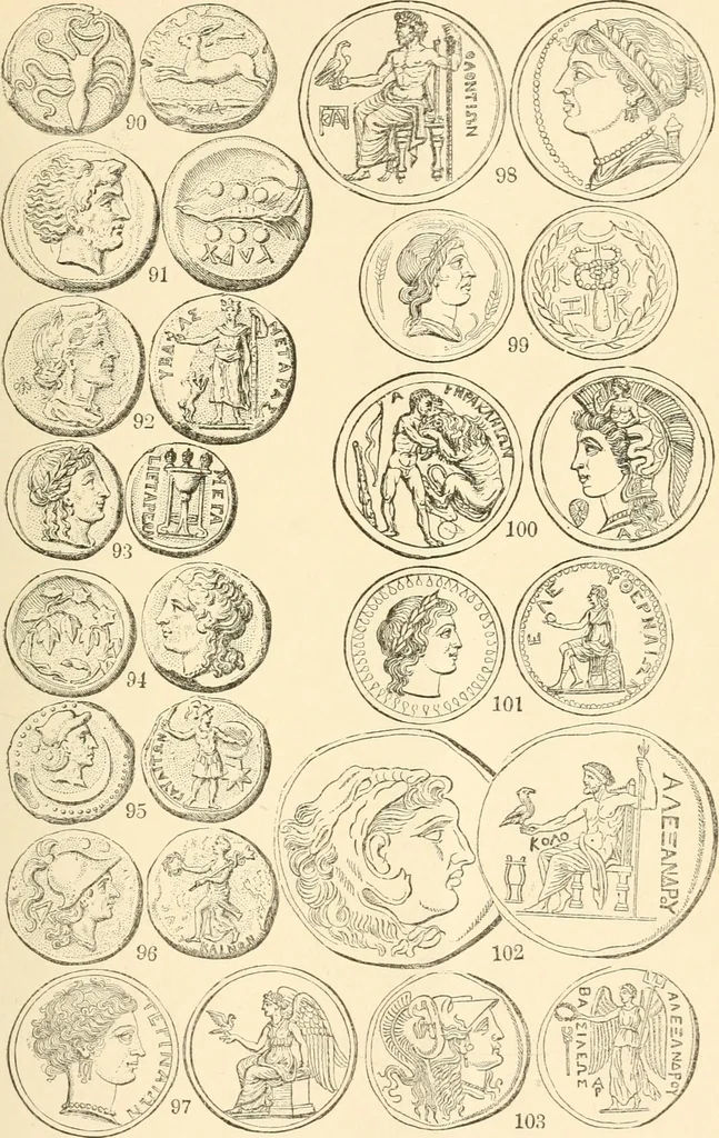 An illustration from Illustrated encyclopaedia of gold and silver coins of the world; illustrating the modern, ancient, current and curious, from A.D. 1885 back to B.C. 700, 1886, leaf 482