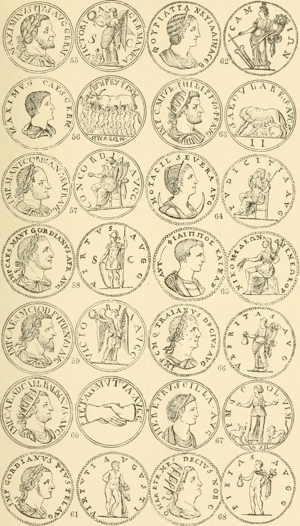 An illustration from Illustrated encyclopaedia of gold and silver coins of the world; illustrating the modern, ancient, current and curious, from A.D. 1885 back to B.C. 700, 1886, leaf 494