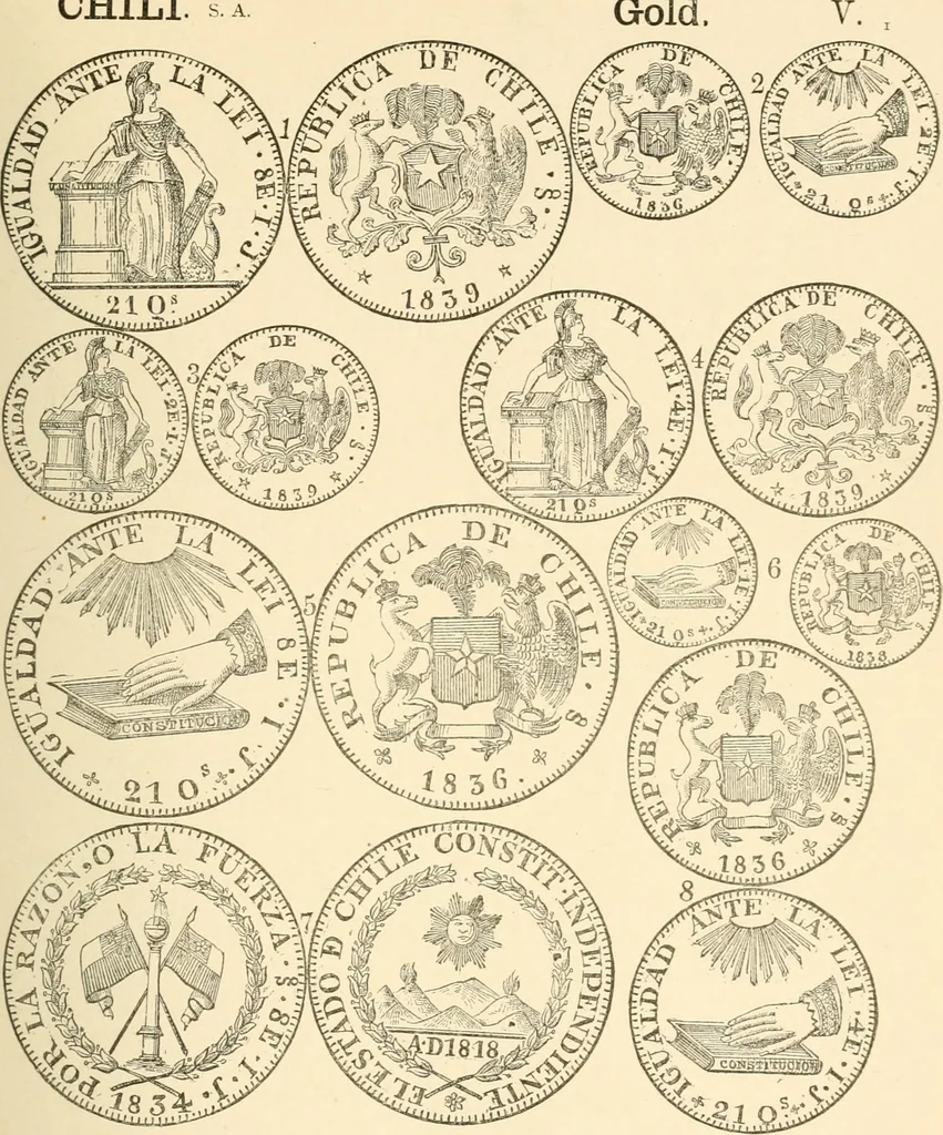 An illustration from Illustrated encyclopaedia of gold and silver coins of the world; illustrating the modern, ancient, current and curious, from A.D. 1885 back to B.C. 700, 1886, leaf 50