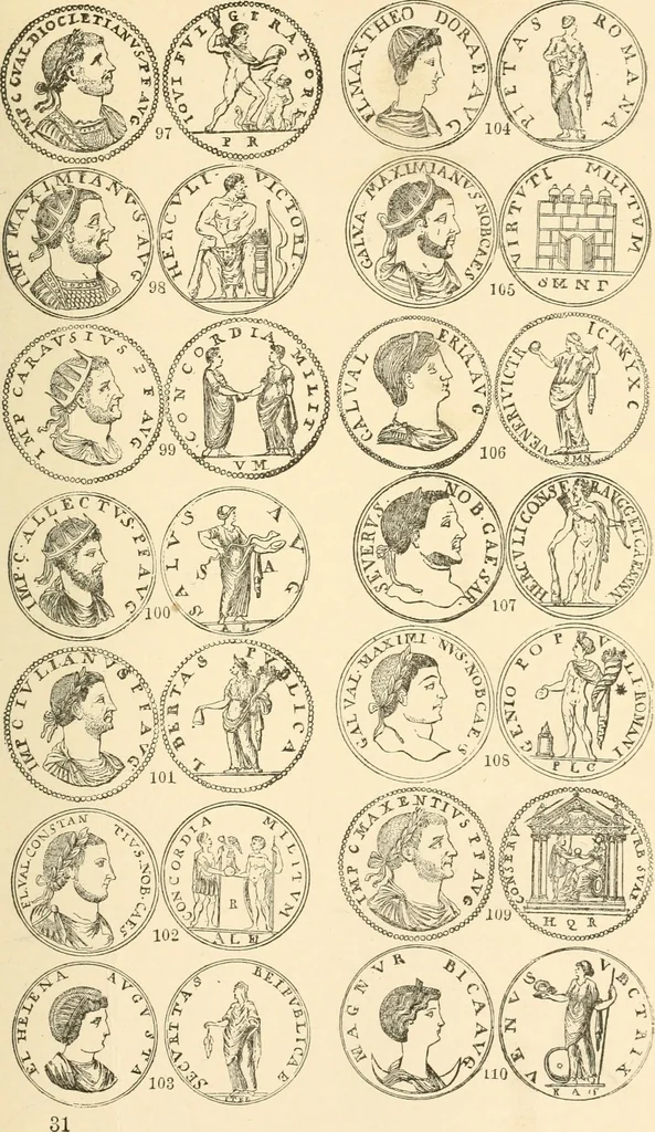 An illustration from Illustrated encyclopaedia of gold and silver coins of the world; illustrating the modern, ancient, current and curious, from A.D. 1885 back to B.C. 700, 1886, leaf 500