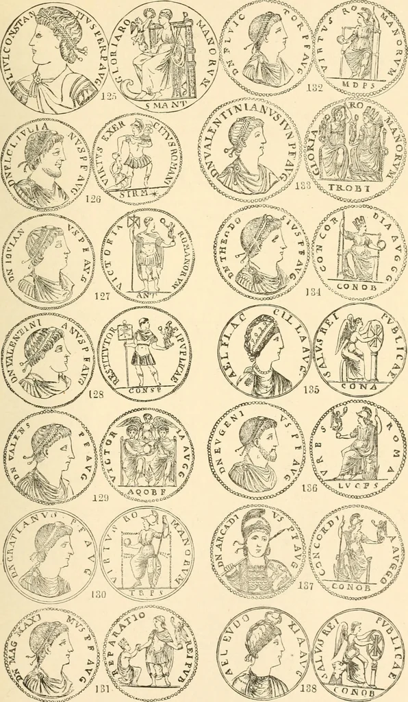 An illustration from Illustrated encyclopaedia of gold and silver coins of the world; illustrating the modern, ancient, current and curious, from A.D. 1885 back to B.C. 700, 1886, leaf 504
