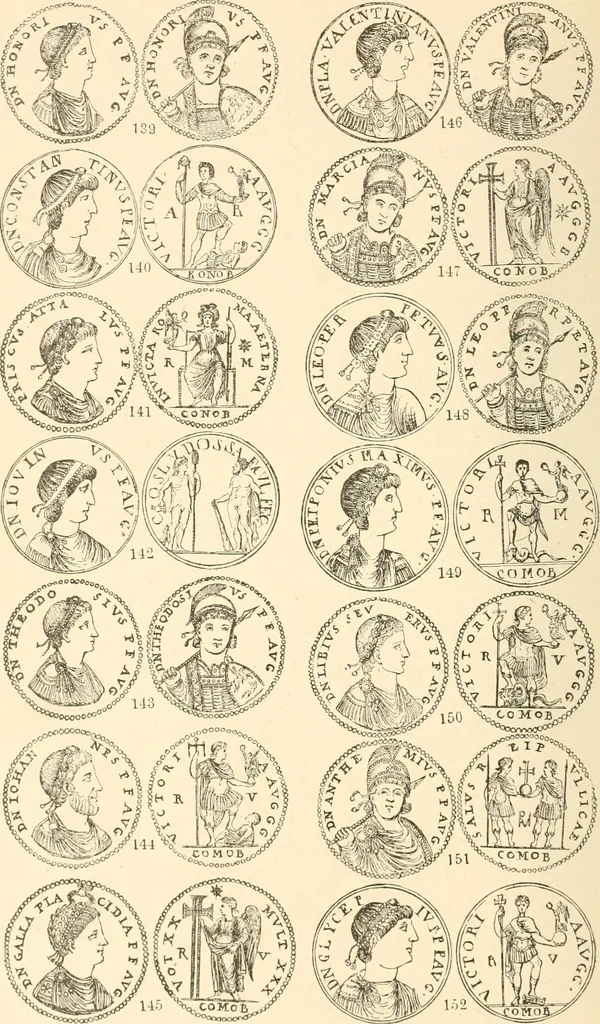 An illustration from Illustrated encyclopaedia of gold and silver coins of the world; illustrating the modern, ancient, current and curious, from A.D. 1885 back to B.C. 700, 1886, leaf 505