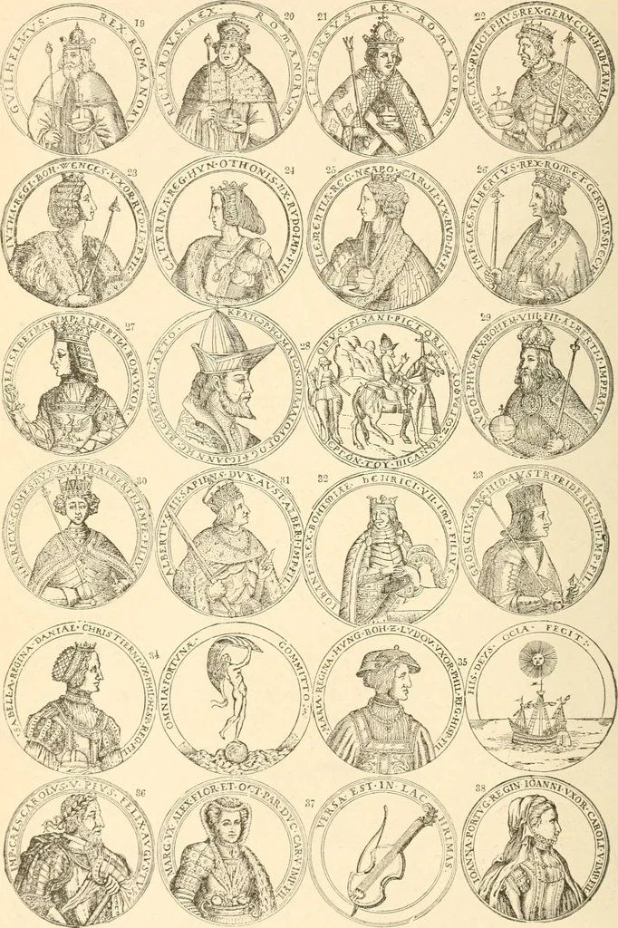 An illustration from Illustrated encyclopaedia of gold and silver coins of the world; illustrating the modern, ancient, current and curious, from A.D. 1885 back to B.C. 700, 1886, leaf 509