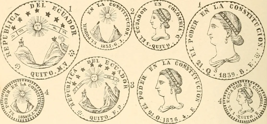 An illustration from Illustrated encyclopaedia of gold and silver coins of the world; illustrating the modern, ancient, current and curious, from A.D. 1885 back to B.C. 700, 1886, leaf 55