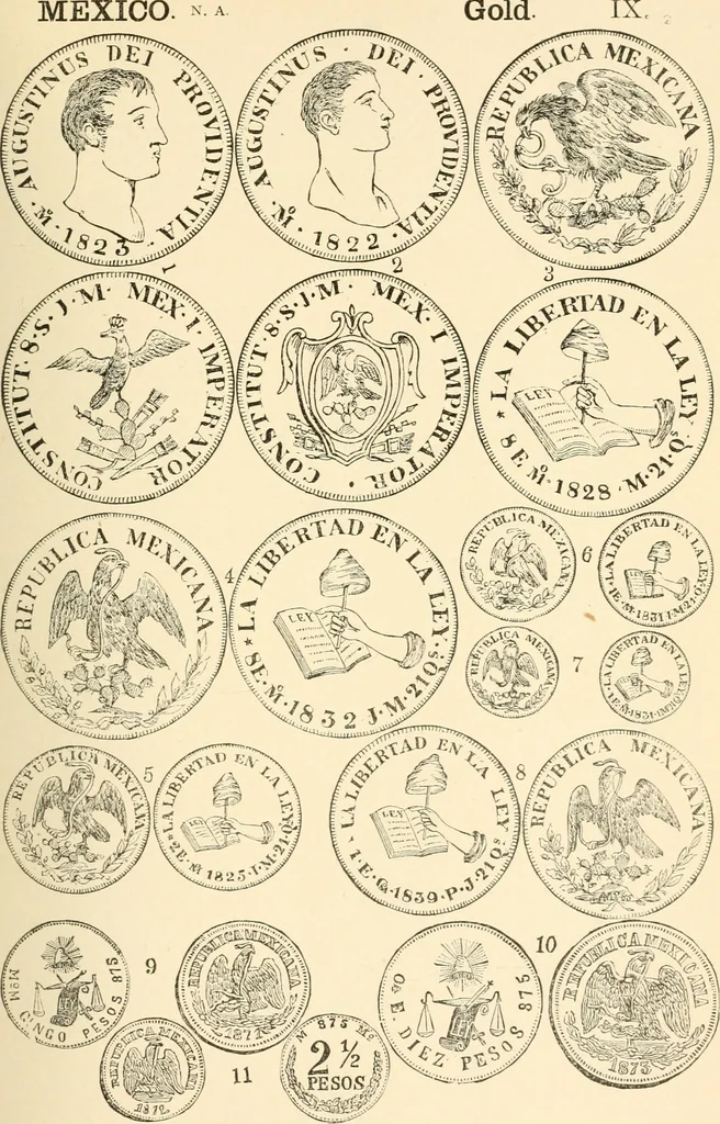 An illustration from Illustrated encyclopaedia of gold and silver coins of the world; illustrating the modern, ancient, current and curious, from A.D. 1885 back to B.C. 700, 1886, leaf 64