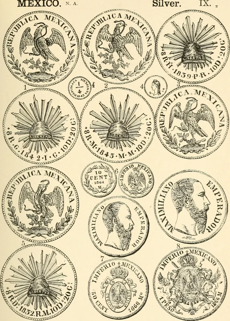 An illustration from Illustrated encyclopaedia of gold and silver coins of the world; illustrating the modern, ancient, current and curious, from A.D. 1885 back to B.C. 700, 1886, leaf 66