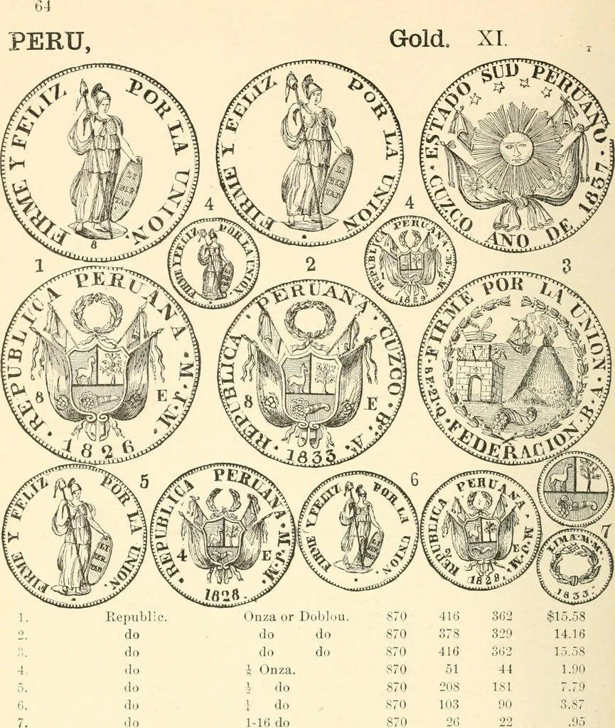 An illustration from Illustrated encyclopaedia of gold and silver coins of the world; illustrating the modern, ancient, current and curious, from A.D. 1885 back to B.C. 700, 1886, leaf 71