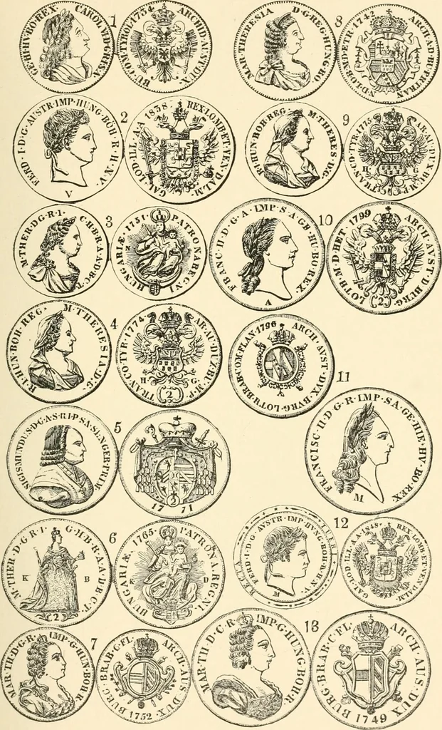 An illustration from Illustrated encyclopaedia of gold and silver coins of the world; illustrating the modern, ancient, current and curious, from A.D. 1885 back to B.C. 700, 1886, leaf 80