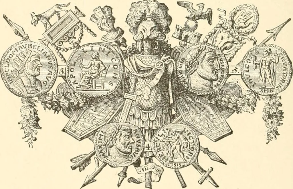 An illustration from Illustrated encyclopaedia of gold and silver coins of the world; illustrating the modern, ancient, current and curious, from A.D. 1885 back to B.C. 700, 1886, leaf 81
