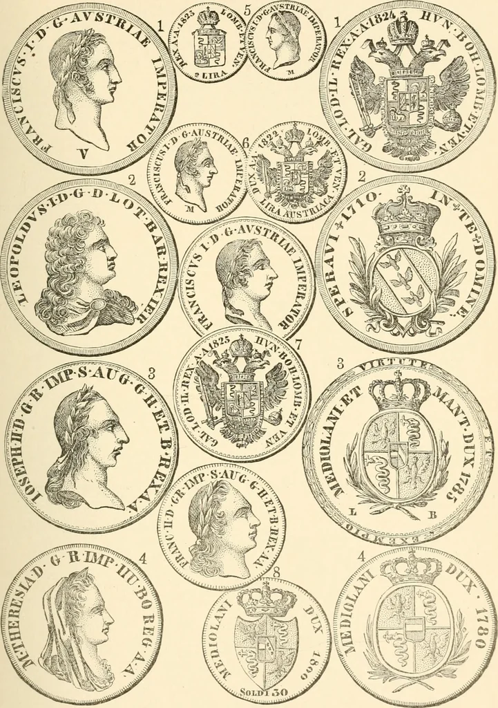 An illustration from Illustrated encyclopaedia of gold and silver coins of the world; illustrating the modern, ancient, current and curious, from A.D. 1885 back to B.C. 700, 1886, leaf 84