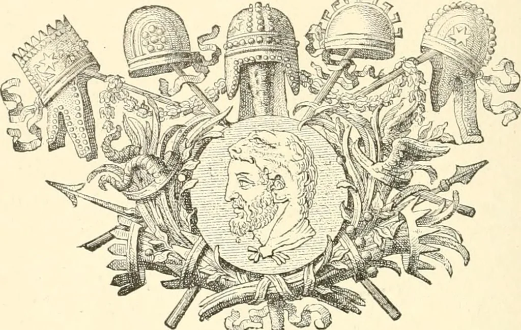 An illustration from Illustrated encyclopaedia of gold and silver coins of the world; illustrating the modern, ancient, current and curious, from A.D. 1885 back to B.C. 700, 1886, leaf 91