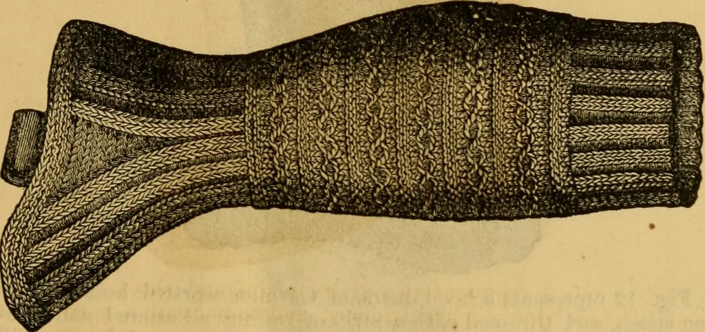 An illustration from Illustrated instructions for setting up and running the Bickford family knitting machine, also for making the different articles thereon .., 1871, leaf 32
