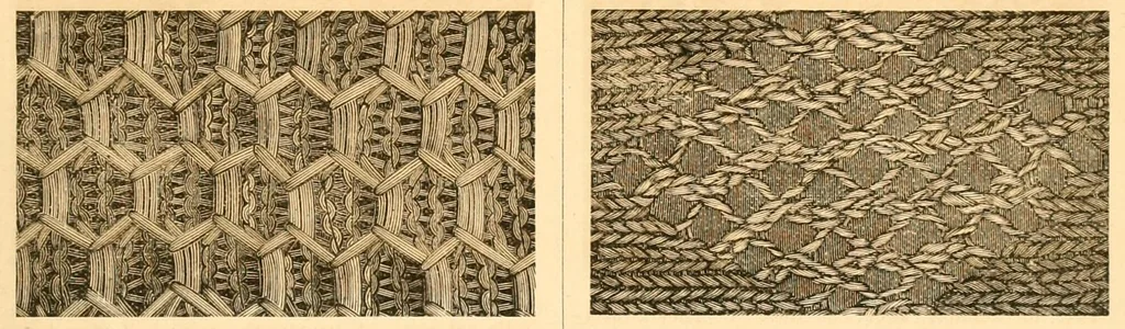 An illustration from Illustrated instruction book for the Bickford family knitting machine, 1873, leaf 55