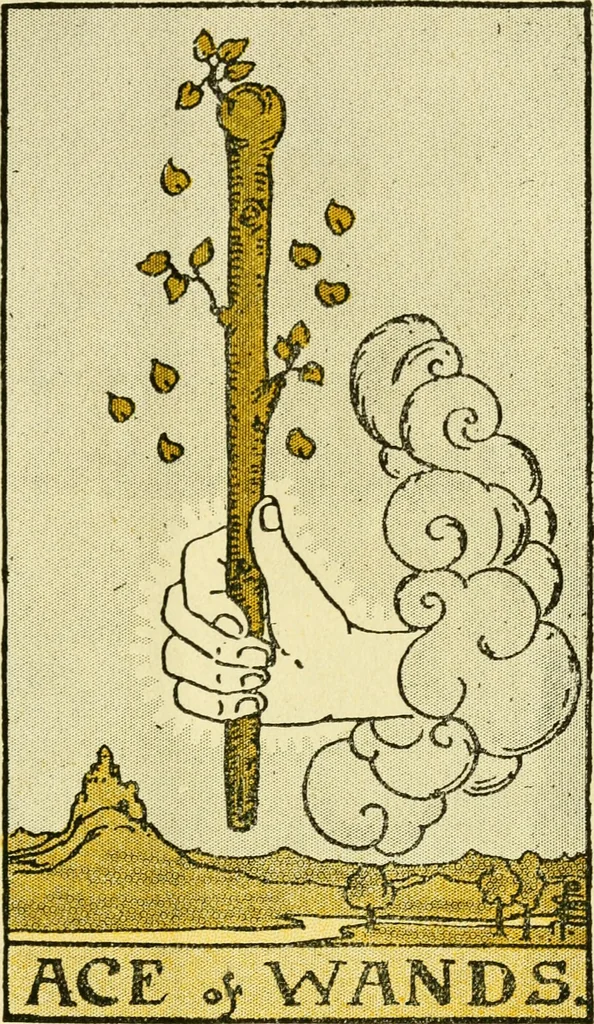 An illustration from The illustrated key to the tarot, the veil of divination, illustrating the greater and lesser arcana, embracing: The veil and its symbols. Secret tradition under the veil of divination. Art of tarot divination. Outer method of the oracles. The tarot in history. Inner symbolism. The greater keys, 1918, leaf 106