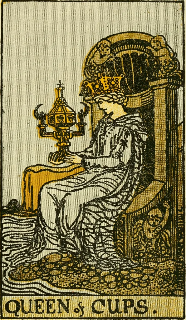 An illustration from The illustrated key to the tarot, the veil of divination, illustrating the greater and lesser arcana, embracing: The veil and its symbols. Secret tradition under the veil of divination. Art of tarot divination. Outer method of the oracles. The tarot in history. Inner symbolism. The greater keys, 1918, leaf 108