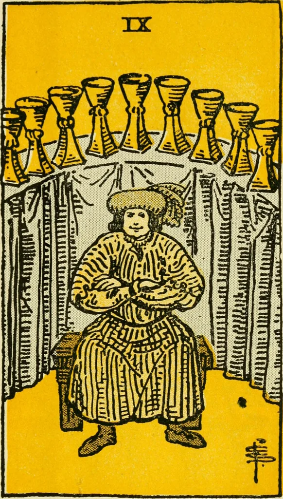 An illustration from The illustrated key to the tarot, the veil of divination, illustrating the greater and lesser arcana, embracing: The veil and its symbols. Secret tradition under the veil of divination. Art of tarot divination. Outer method of the oracles. The tarot in history. Inner symbolism. The greater keys, 1918, leaf 112