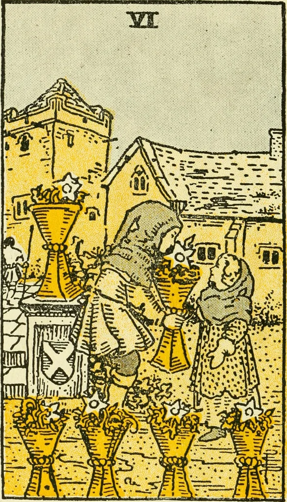 An illustration from The illustrated key to the tarot, the veil of divination, illustrating the greater and lesser arcana, embracing: The veil and its symbols. Secret tradition under the veil of divination. Art of tarot divination. Outer method of the oracles. The tarot in history. Inner symbolism. The greater keys, 1918, leaf 115