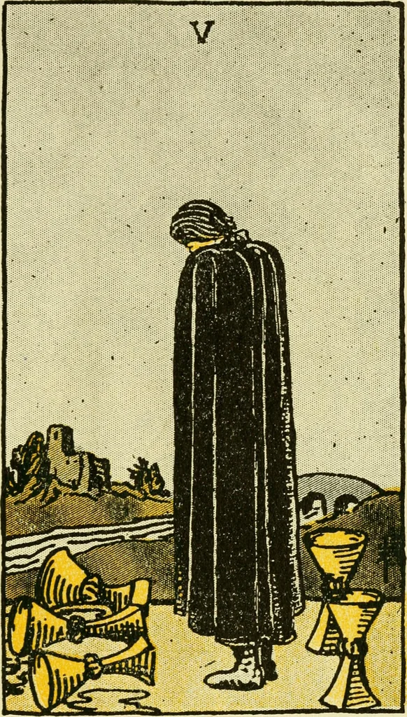 An illustration from The illustrated key to the tarot, the veil of divination, illustrating the greater and lesser arcana, embracing: The veil and its symbols. Secret tradition under the veil of divination. Art of tarot divination. Outer method of the oracles. The tarot in history. Inner symbolism. The greater keys, 1918, leaf 116