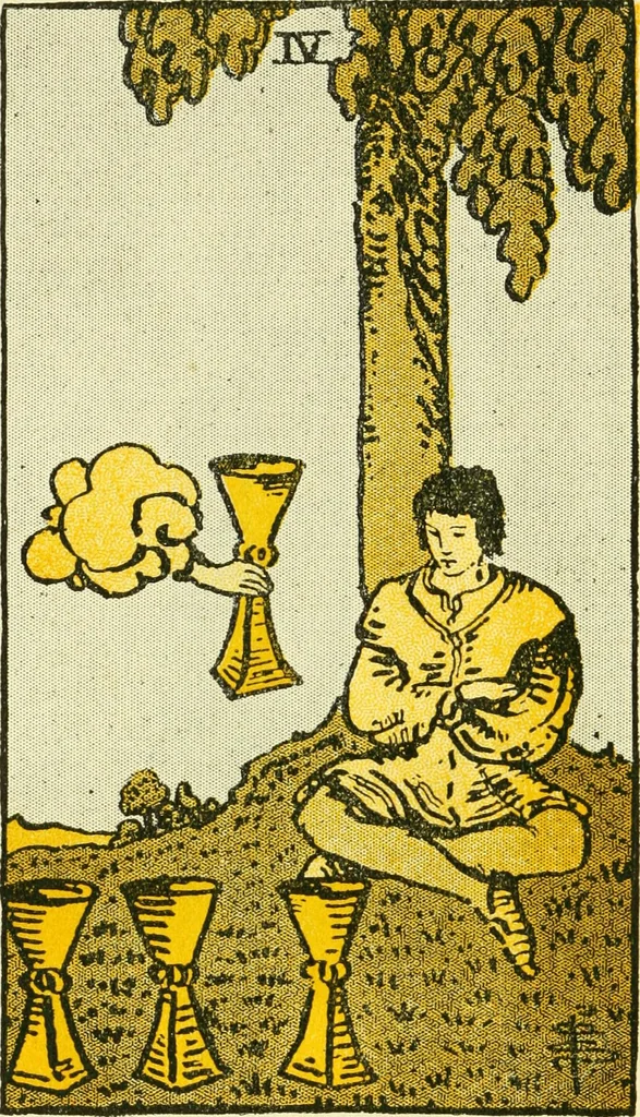 An illustration from The illustrated key to the tarot, the veil of divination, illustrating the greater and lesser arcana, embracing: The veil and its symbols. Secret tradition under the veil of divination. Art of tarot divination. Outer method of the oracles. The tarot in history. Inner symbolism. The greater keys, 1918, leaf 117