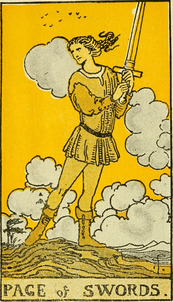 An illustration from The illustrated key to the tarot, the veil of divination, illustrating the greater and lesser arcana, embracing: The veil and its symbols. Secret tradition under the veil of divination. Art of tarot divination. Outer method of the oracles. The tarot in history. Inner symbolism. The greater keys, 1918, leaf 124