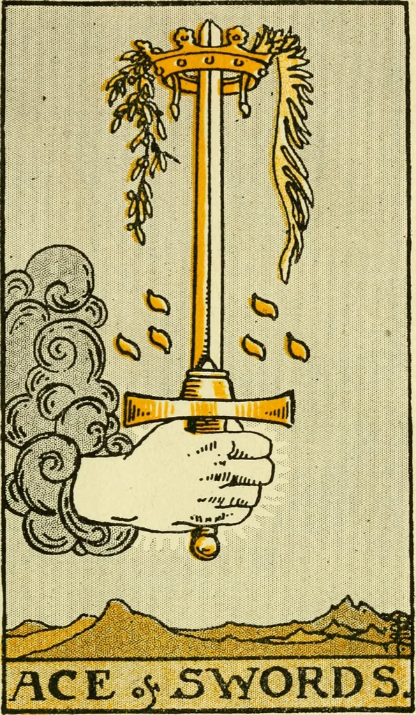An illustration from The illustrated key to the tarot, the veil of divination, illustrating the greater and lesser arcana, embracing: The veil and its symbols. Secret tradition under the veil of divination. Art of tarot divination. Outer method of the oracles. The tarot in history. Inner symbolism. The greater keys, 1918, leaf 134