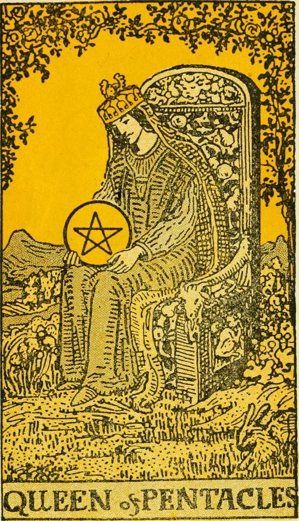 An illustration from The illustrated key to the tarot, the veil of divination, illustrating the greater and lesser arcana, embracing: The veil and its symbols. Secret tradition under the veil of divination. Art of tarot divination. Outer method of the oracles. The tarot in history. Inner symbolism. The greater keys, 1918, leaf 136