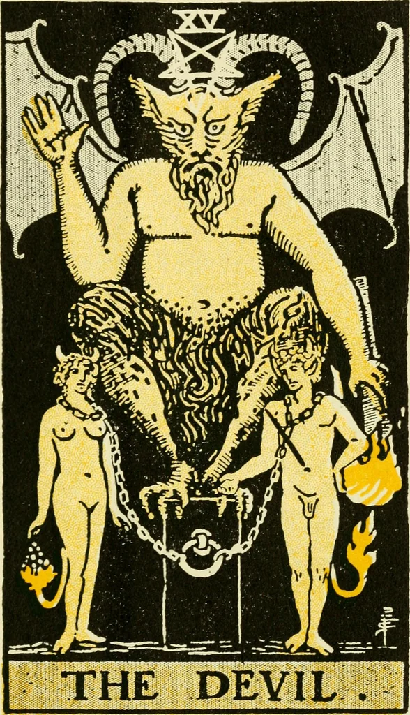 An illustration from The illustrated key to the tarot, the veil of divination, illustrating the greater and lesser arcana, embracing: The veil and its symbols. Secret tradition under the veil of divination. Art of tarot divination. Outer method of the oracles. The tarot in history. Inner symbolism. The greater keys, 1918, leaf 72